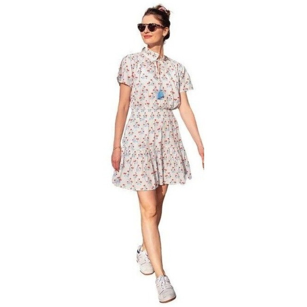 Ophelia & Indigo Ella Dress Ditsy Floral Smocked Waist Cotton Mini Small NWT